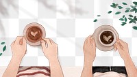 Perfect coffee date Valentine&rsquo;s png aesthetic illustration background