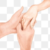 Couple holding hands romantically png illustration