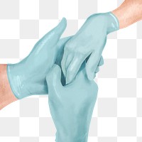 Hands wearing surgical gloves png illustration for COVID-19 campaign 