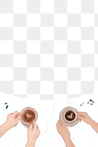Romantic Valentine&rsquo;s coffee border png transparent background