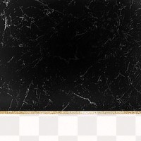 Black aesthetic marble png golden sparkly transparent background