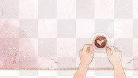 Cute coffee date Valentine&rsquo;s png transparent background