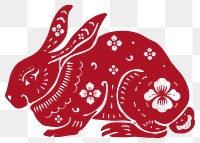 Chinese New Year rabbit png red animal zodiac sign sticker