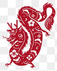Chinese dragon animal png sticker red new year