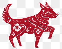 Chinese New Year dog png red animal zodiac sign sticker