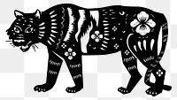 Chinese tiger animal png sticker black new year sticker
