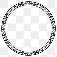 Png frame Chinese traditional pattern in black circle