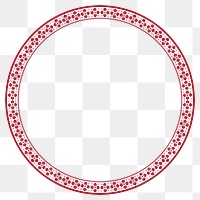 Png frame Chinese traditional sakura pattern in red circle