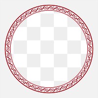 Png frame Chinese traditional pattern in red circle