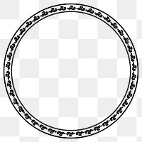 Png frame Chinese traditional clouds pattern in black circle