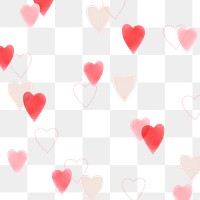 Cute heart pattern png in transparent background