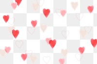 Cute heart pattern png in transparent background