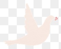 Flying love bird sticker png in transparent background