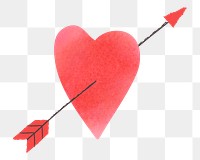 Heart arrow element png in transparent background