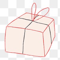 Valentine gift box sticker png in transparent background