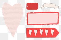 Cute Valentine badge element png set