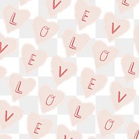 Love pattern background png in transparent background