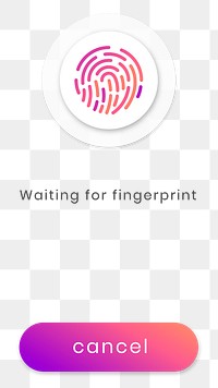 Png fingerprint scan UI screen for smartphone