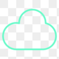 Png neon cloud symbol UI for weather forecast