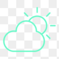 PNG partly cloudy UI icon neon graphic