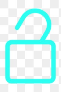 Png unlock symbol user interface transparent neon graphic