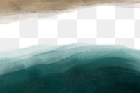 PNG sand and sea watercolor border with transparent background