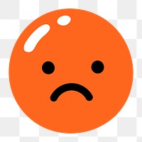 Sad png emoji on transparent background