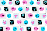 PNG funky icon pattern transparent in blue and pink