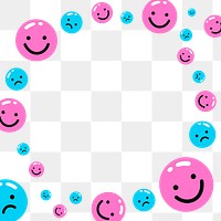 PNG frame with smiley face emoticons