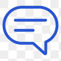 Png message social media icon in blue minimal line