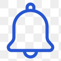 Png notification bell icon blue for social media app minimal line