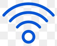Png wireless internet blue icon for social media app minimal line