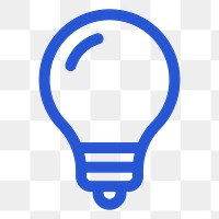 Png light bulb blue icon for social media app minimal line