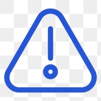 Png warning social media icon in blue minimal line