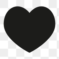 Heart filled icon png black for social media app