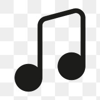 Music note filled icon png black for social media app