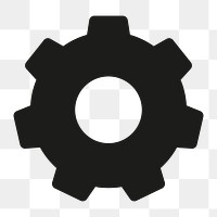 Cog setting filled icon png black for social media app