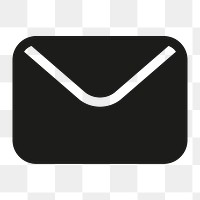 Mail filled icon png in black for social media app