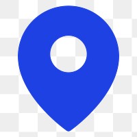 Png location blue icon for social media app flat style