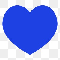 Png social media heart icon like impression in blue flat style