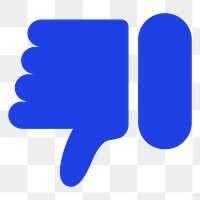Png thumbs down dislike icon for social media app blue flat style