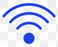 Png wireless internet blue icon for social media app flat style