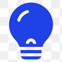 Png light bulb blue icon for social media app flat style