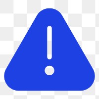 Warning png social media icon in blue flat style