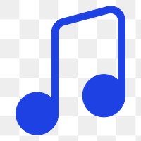 Png music note icon blue for social media app flat style