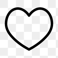 Heart outlined icon png for social media app