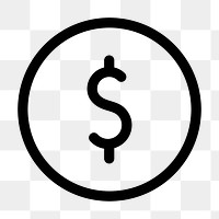 Currency outlined icon png black for social media app