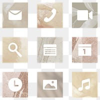 PNG aesthetic app icons earth tone theme for mobile phone collection