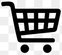 Png shopping cart black icon for social media app simple flat style