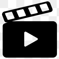 Png media player app icon aesthetic slate film illustration for mobile phone